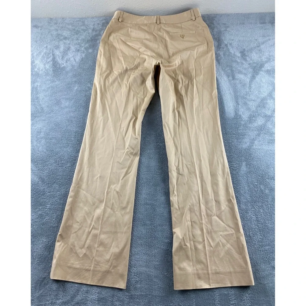 Anne Klein Womens Tan Stretch Dress Pants Khaki Bootcut Professional Trousers 10